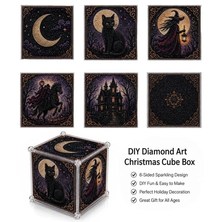 ✨ Sparkle Your Holidays! DIY Diamond Art Festive Cube Box (Decor & Storage in One!) 🎁